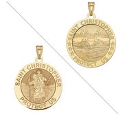 Swimmer  male    Saint Christopher Doubledside Sports Religious Medal