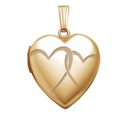 14k Yellow Gold Interlocking Hearts Photo Locket