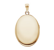 Solid 14k Yellow Gold Oval Photo Locket