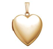 Solid 14k Yellow Gold Classic Heart Photo Locket