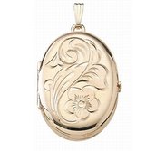 Solid 14K Yellow Gold Oval Four Photo Locket