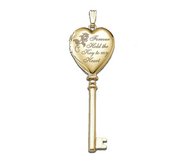 Solid 14K Yellow Gold Key to My Heart Photo Locket