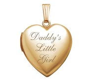 Yellow Gold Daddy s Little Girl Heart Photo Locket