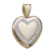 Solid 14K Yellow Gold Premium Weight Diamond Photo Locket