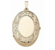 Solid 14K Yellow Gold Oval Four Photo Locket