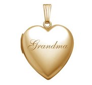 Yellow Gold Grandma Heart Photo Locket