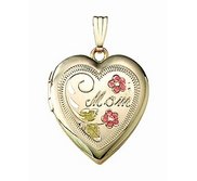 14k Gold Filled Mom Heart Photo Locket