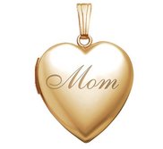 Yellow Gold Mom Heart Photo Locket