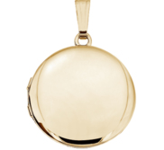 Solid 14k Yellow Gold Round Yellow Photo Locket