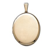 Solid 14k Yellow Gold Large Oval Photo Locket