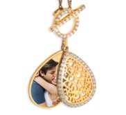 Ornate Teardrop Swivel Locket with Chain Included