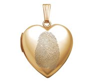 Yellow Gold Fingerprint Heart Locket