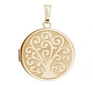 14k Gold Filled Tree Of Life Round Photo Locket