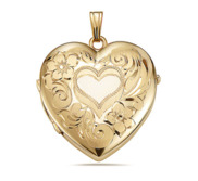 14k Gold Filled Floral Heart 4 Photo Locket