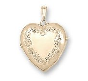 Solid 14K Yellow Gold Heart Four Photo Locket