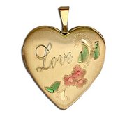 14K Gold Filled Love Heart Photo Locket