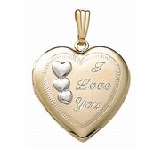 14K Gold Filled I Love You Heart Photo Locket