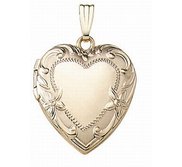 Solid 14K Yellow Gold Heart Photo Locket