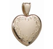 14k Yellow Gold Premium Weight Heart Photo Locket