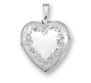 14K White Gold Heart Four Photo Locket