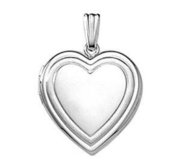 14k White Gold Heart Photo Locket