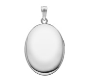 14k White Gold Large Oval Photo Locket