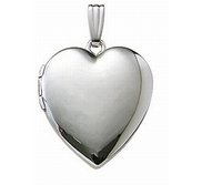 14k White Gold Heart Photo Locket