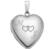 White Gold Together Forever Heart Photo Locket