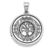 Sterling Silver Tree of Life Round Photo Locket