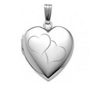 Sterling Silver Double Heart Photo Locket