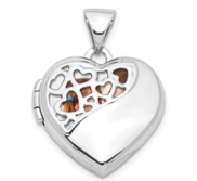 Sterling Silver Pierced Heart Photo Locket