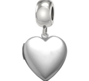 Sterling Silver Bead Bracelet Charm Heart Photo Locket