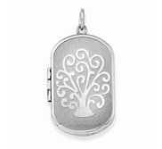 Sterling Silver Tree of Life Dog Tag Photo Locket