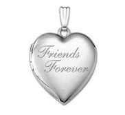 Sterling Silver Friends Forever Heart Photo Locket