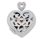 Sterling Silver Pierced Heart Photo Locket