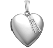 Sterling Silver Heart Photo Locket with Personalized Tabs