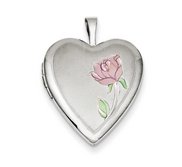 Sterling Silver Flower Heart Photo Locket