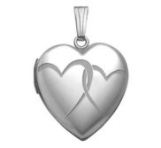 Sterling Silver  Interlocking Hearts  Heart Photo Locket