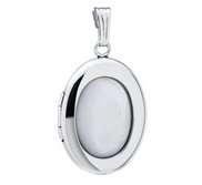 Sterling Silver Mother of Pearl Oval Photo Locket