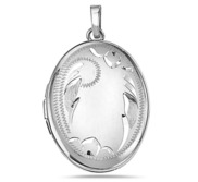 Sterling Silver Oval Photo Locket