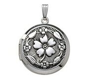 Sterling Silver Antique Round Photo Locket