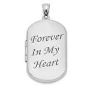 Sterling Silver Forever In My Heart Dog Tag Photo Locket