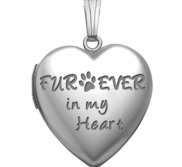 Sterling Silver   Fur ever in my heart   Heart Photo Locket