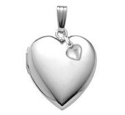 Sterling Silver Heart Charm Heart Photo Locket