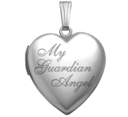 Sterling Silver   My Guardian Angel   Heart Photo Locket