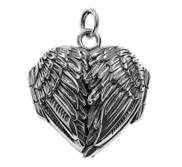 Sterling Silver Angel Wing Heart Photo Locket