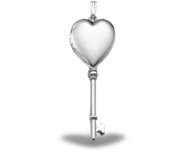 Sterling Silver Key Heart Photo Locket