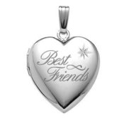 Sterling Silver Best Friends Heart Photo Locket