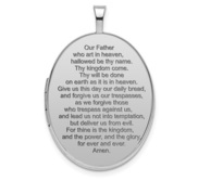 Sterling Silver Lord s Prayer Oval Photo Locket