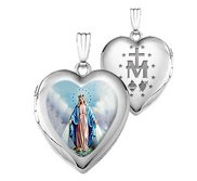 Sterling Silver Miraculous Heart Photo Locket